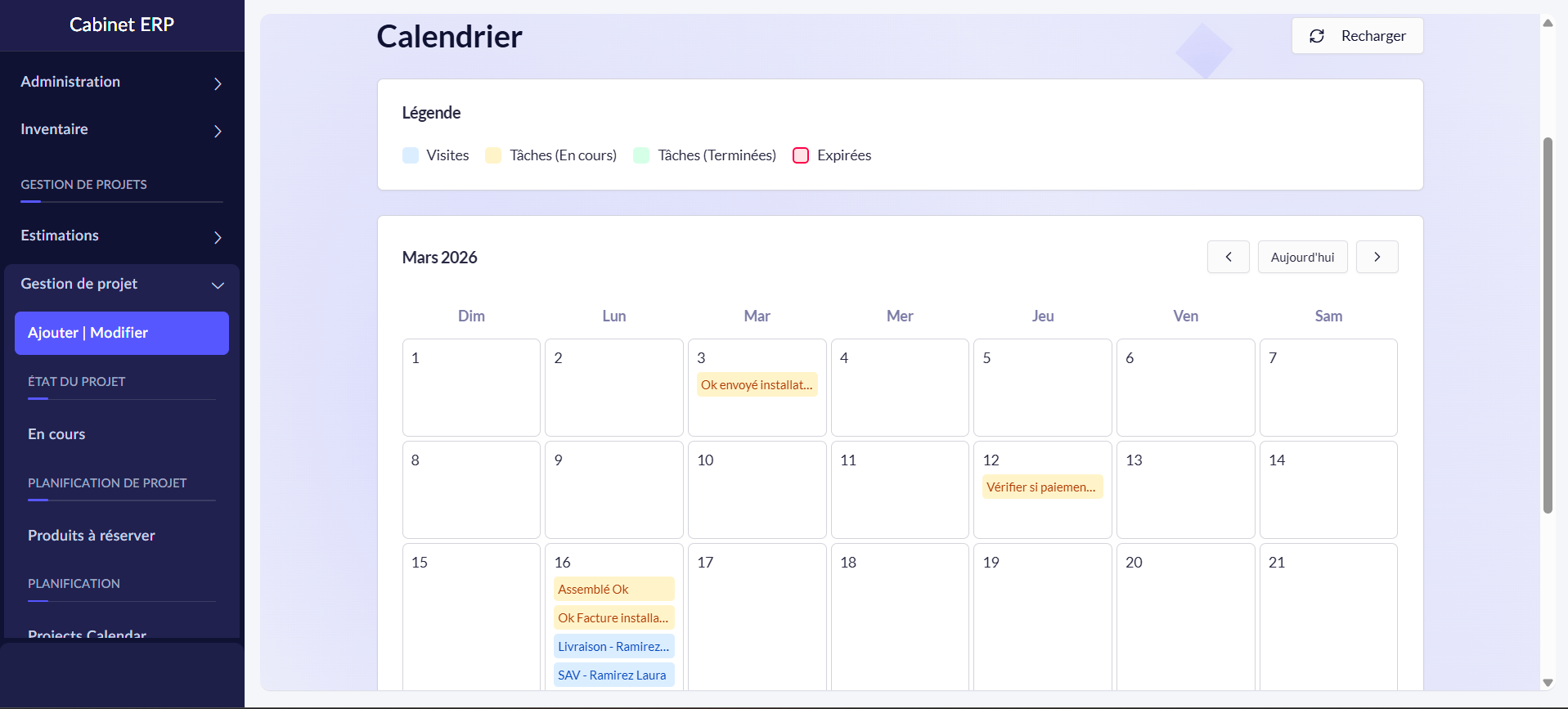 Widget - PRJ Calendar